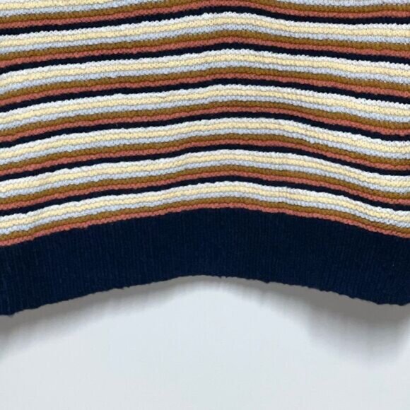 Madewell Arden Striped V Neck Madewell Crop Pullover Sweater Cotton Size Small - Picture 6 of 10